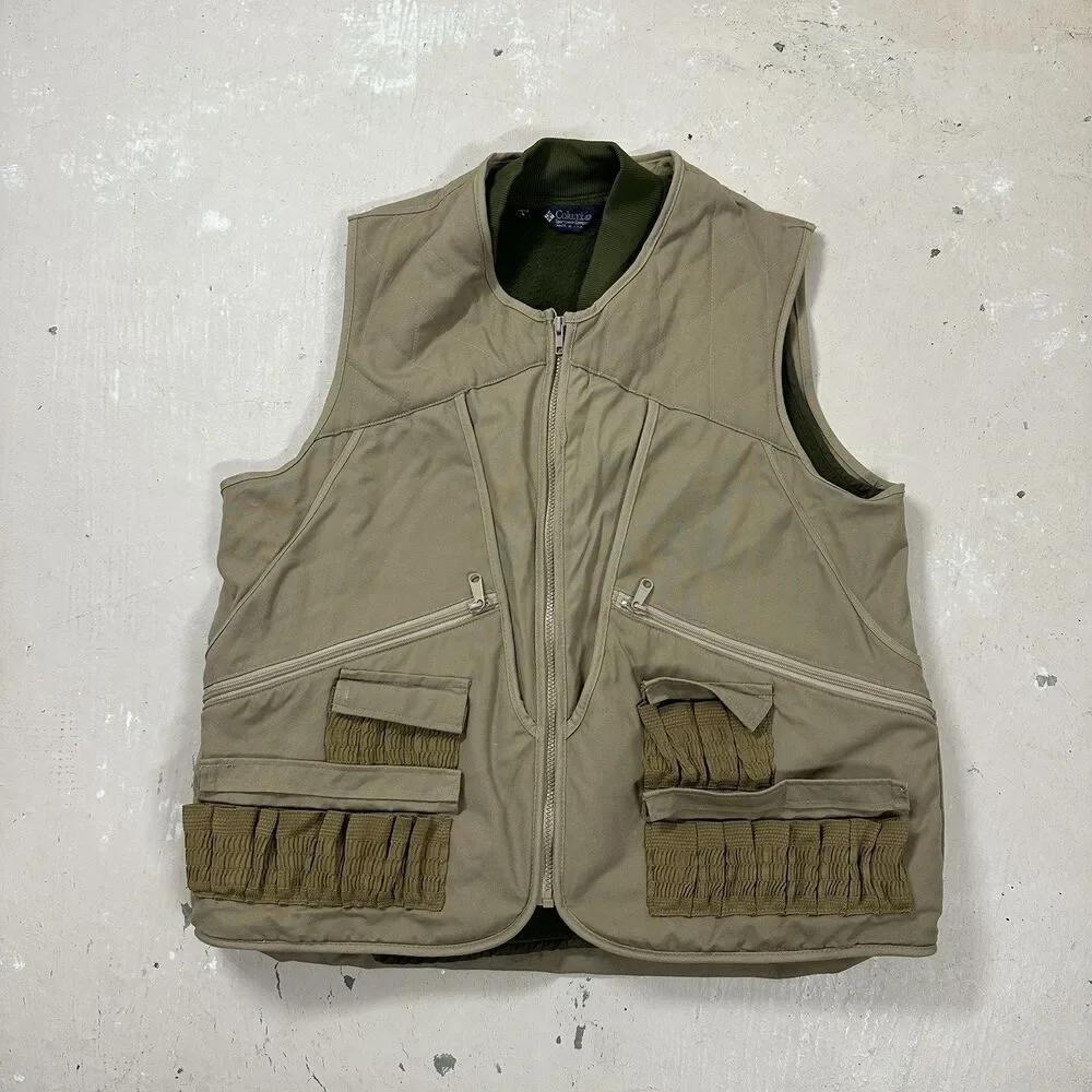 COLUMBIA Sportswear Company Men’s Hunting Vest Size Large Beige 24 Shell w Liner